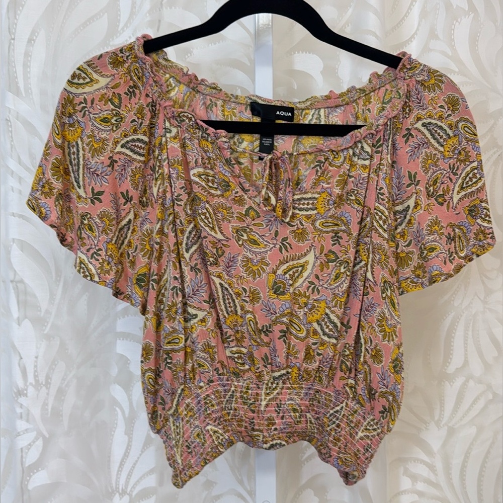 Aqua Multicolor Paisley Blouse